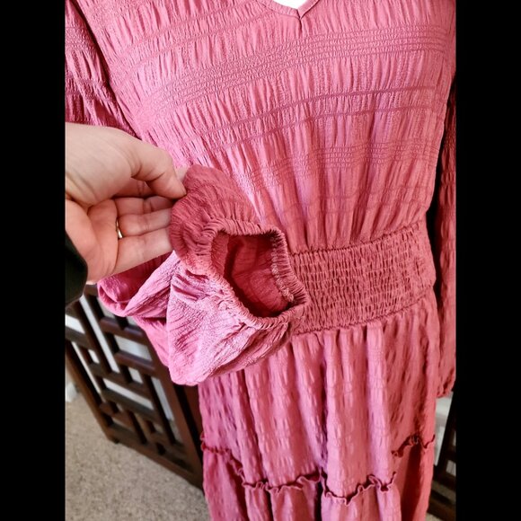 NWT Women's Solid Ruffle Hem A-Line Dress Size 12 (XL) - Picture 6 of 8